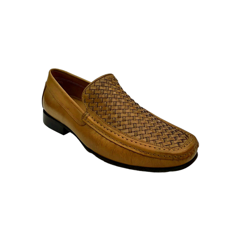 Donald Pliner Men's Doug Leather Woven Slip-On Loafer Saddle - Medium